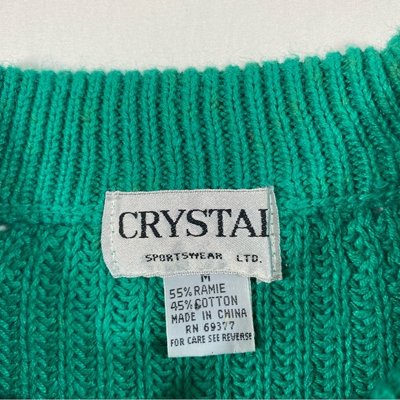 Crystal Knit Turtleneck Short-sleeved Sweater Teal  Cozy Thick Oversized… - Picture 2 of 8